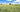 A serene farm scene with organic wheat fields under a blue sky, perhaps with a close-up of harvested grains.